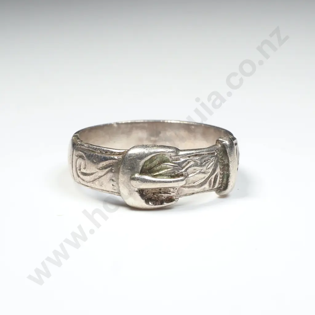 Vintage Sterling Silver Buckle Ring Image 1++