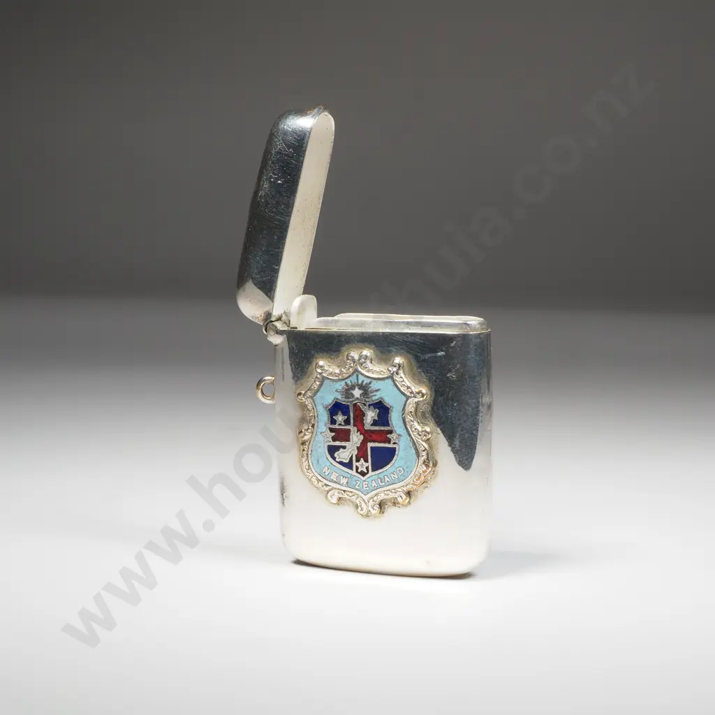 Antique Vesta Case w New Zealand Crest Image 1++