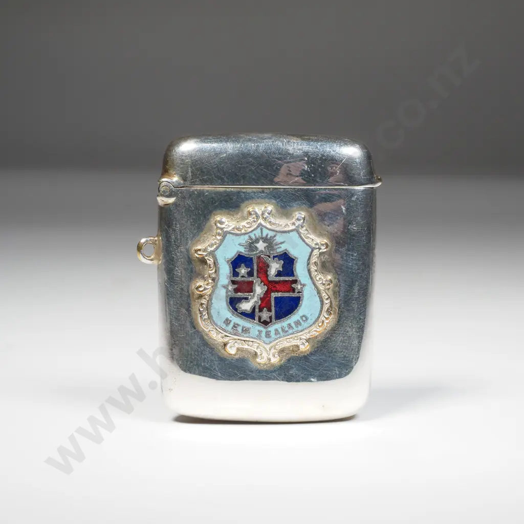 Antique Vesta Case w New Zealand Crest Image 1++