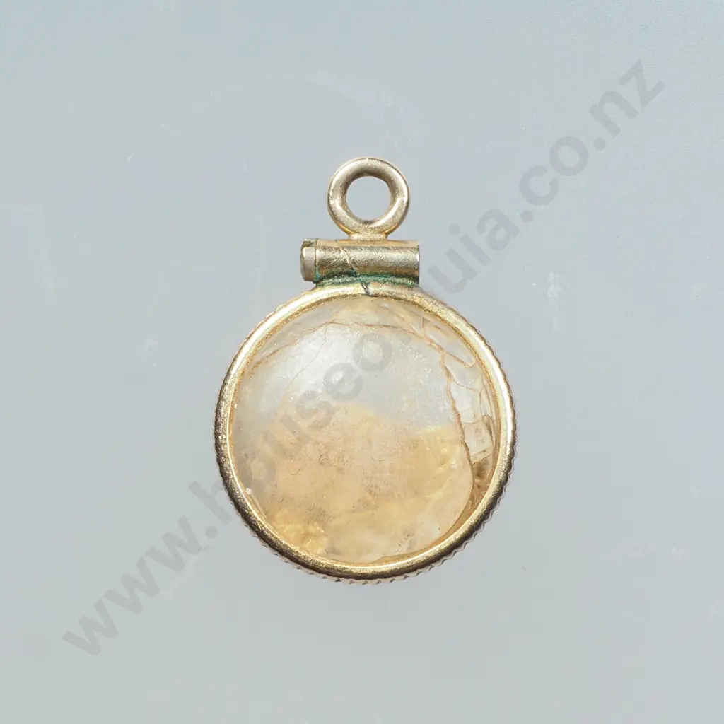 12ct Rolled Gold Pendant w Gold Flakes Inside Image 1++