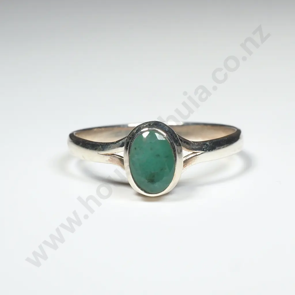 Sterling Silver Emerald Ring Image 1++