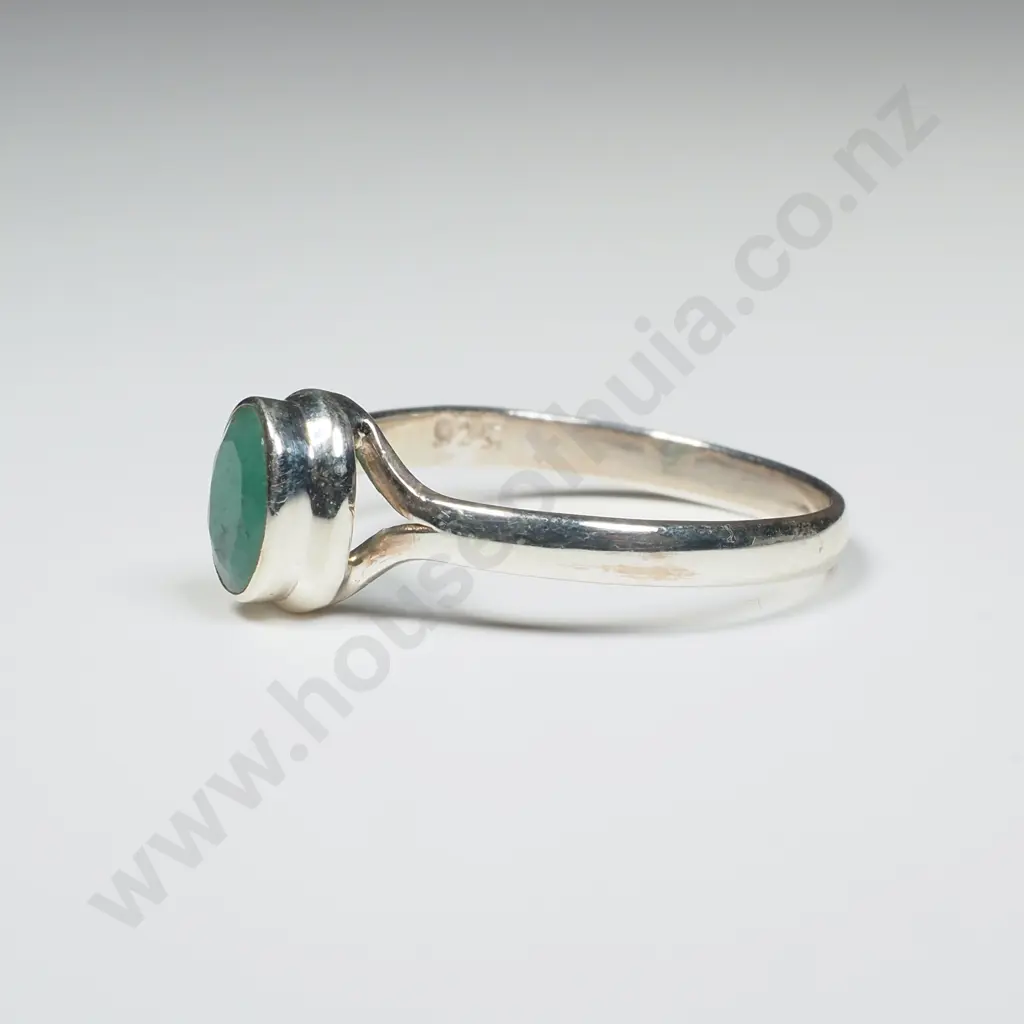 Sterling Silver Emerald Ring Image 1++