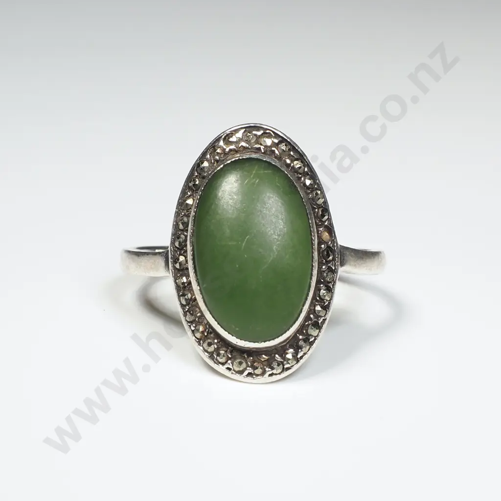 Sterling Silver Greenstone Ring Image 1++
