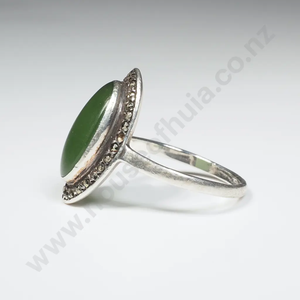Sterling Silver Greenstone Ring Image 1++