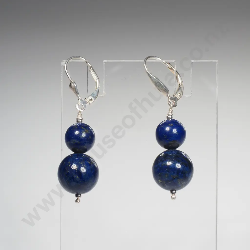 Sterling Silver Lapis Lazuli Earrings Image 1++