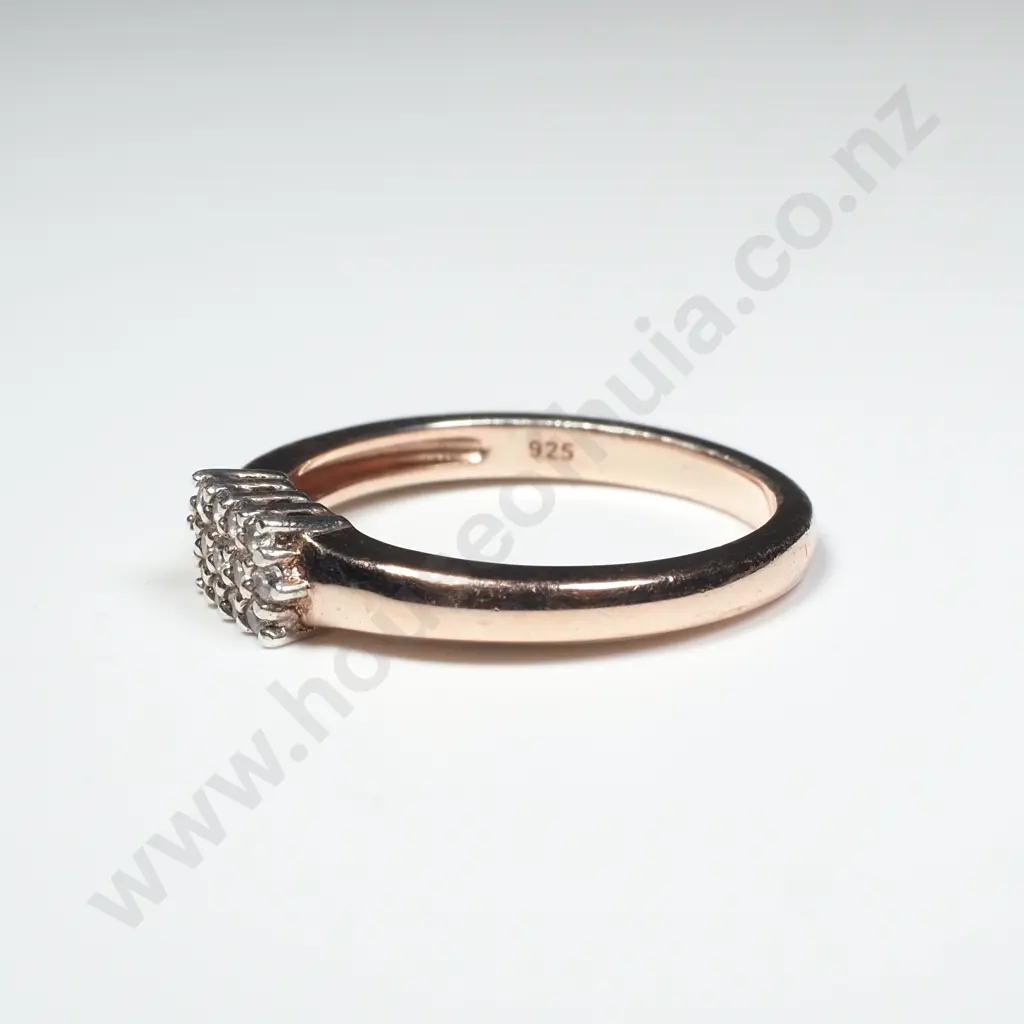 Sterling Silver White Stone Ring Image 1++