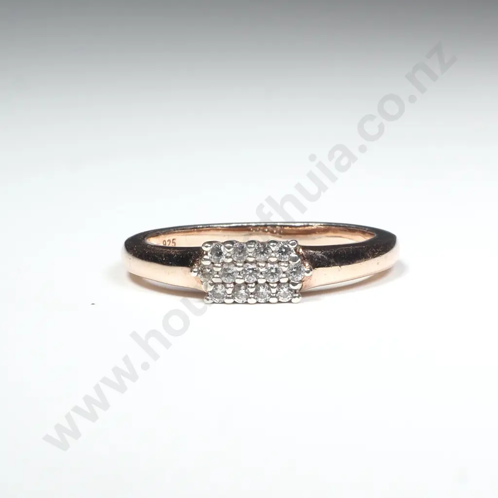 Sterling Silver White Stone Ring Image 1++