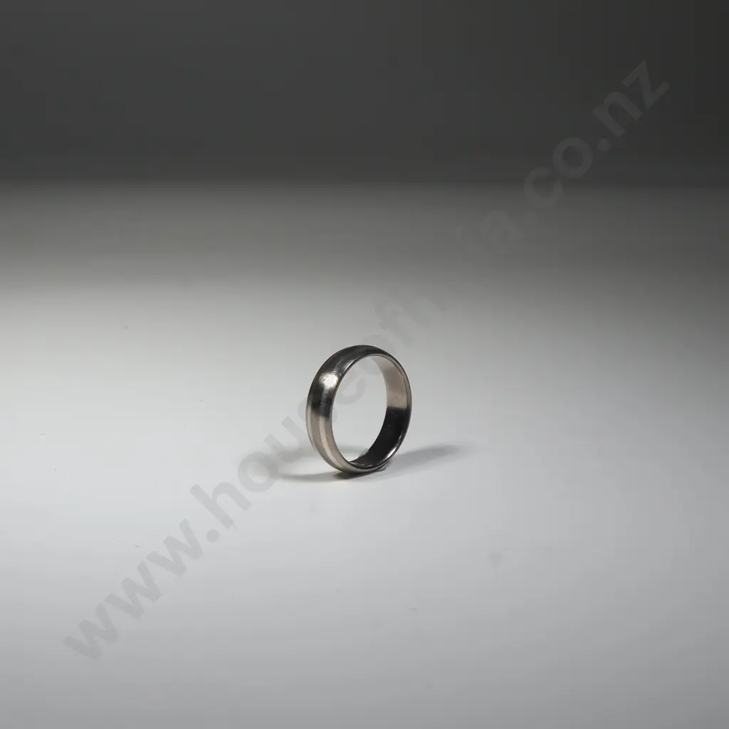 Sterling Silver & Titanium Ring Band Image 1++