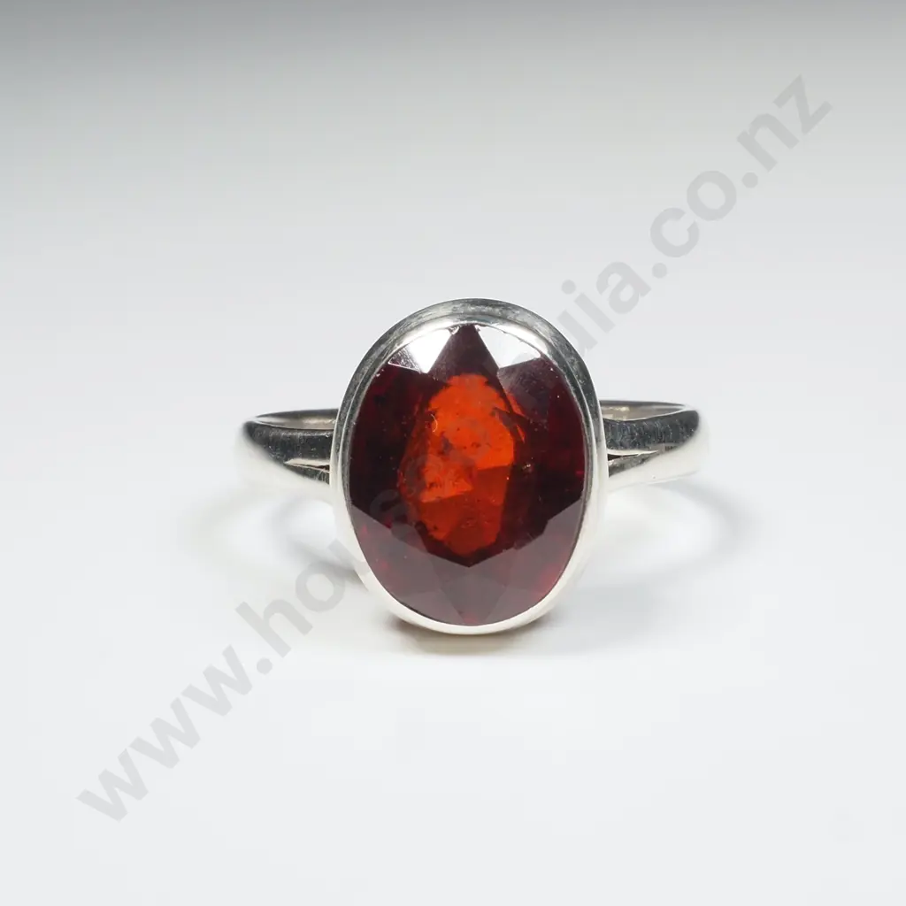 Sterling Silver Garnet Ring Image 1++