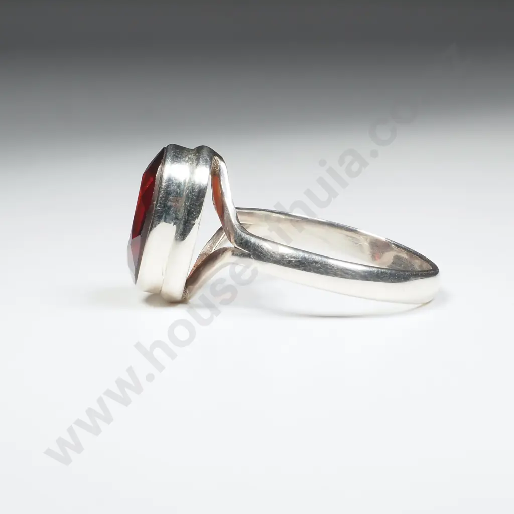 Sterling Silver Garnet Ring Image 1++