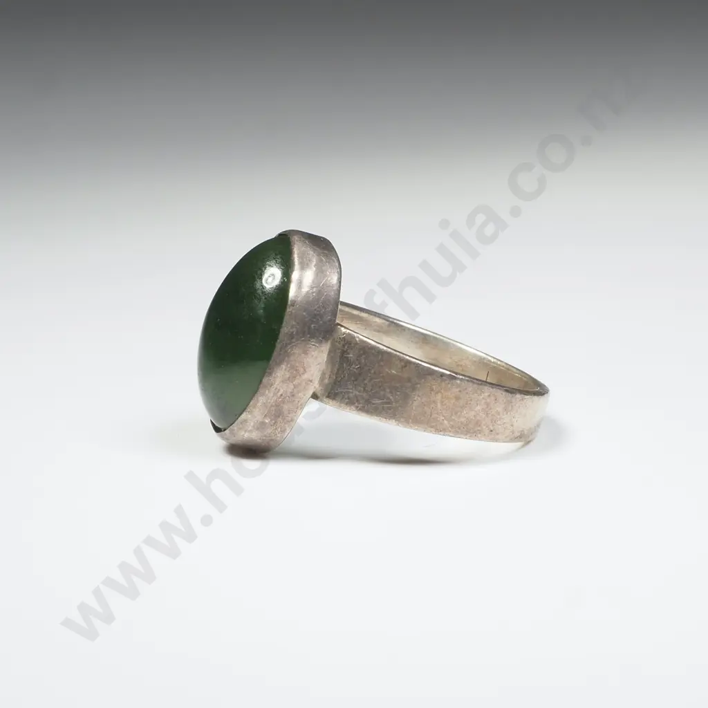 Sterling Silver Greenstone Ring Image 1++