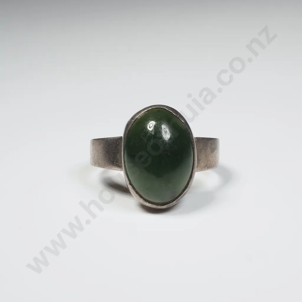 Sterling Silver Greenstone Ring Image 1++