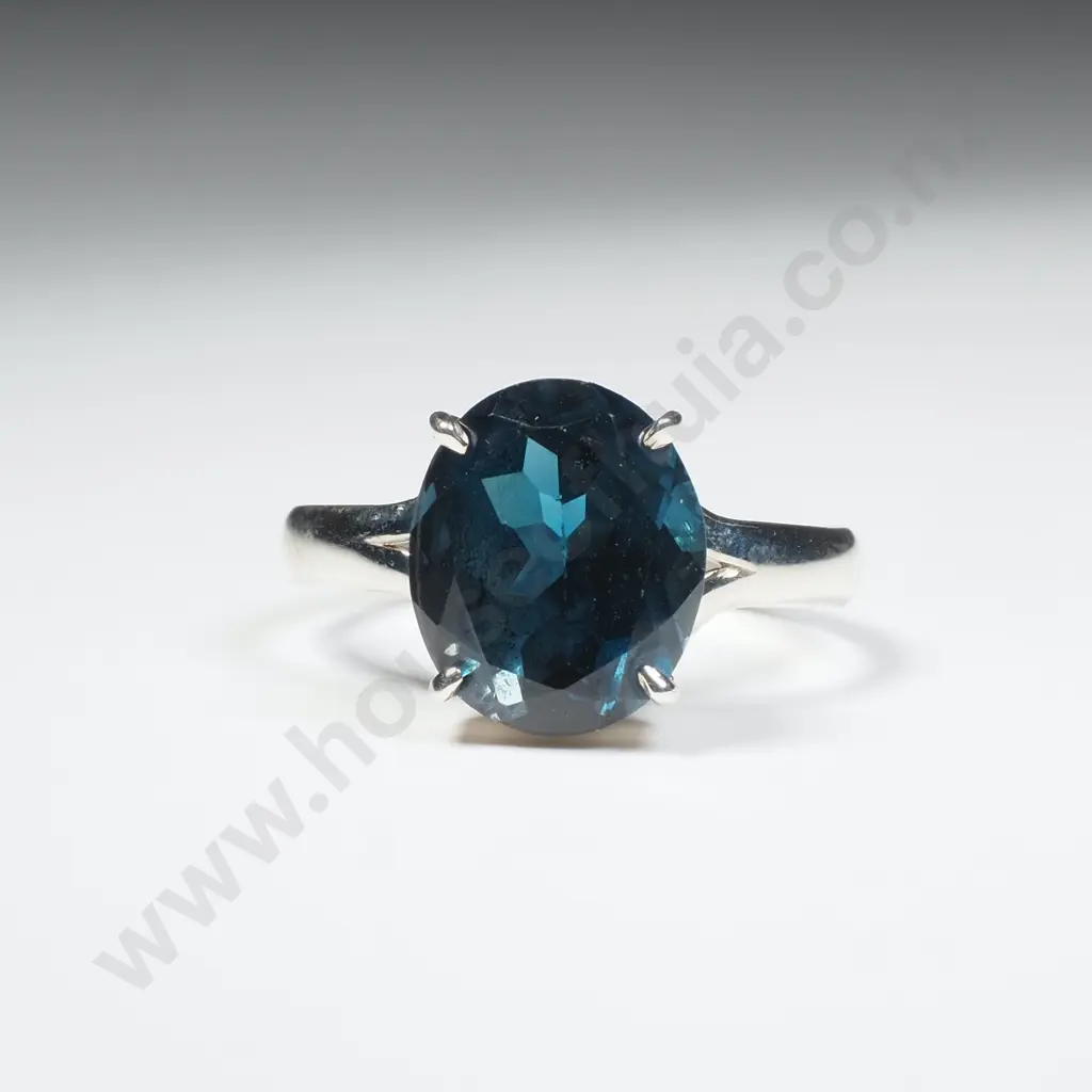 Sterling Silver Blue Topaz Ring Image 1++