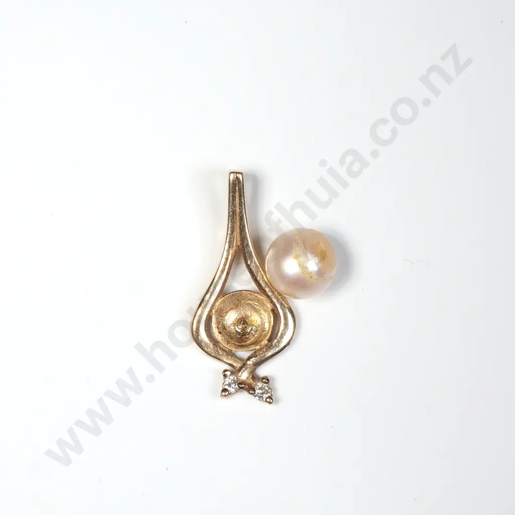 Vintage 9ct Gold Pearl Pendant A/F Image 1++