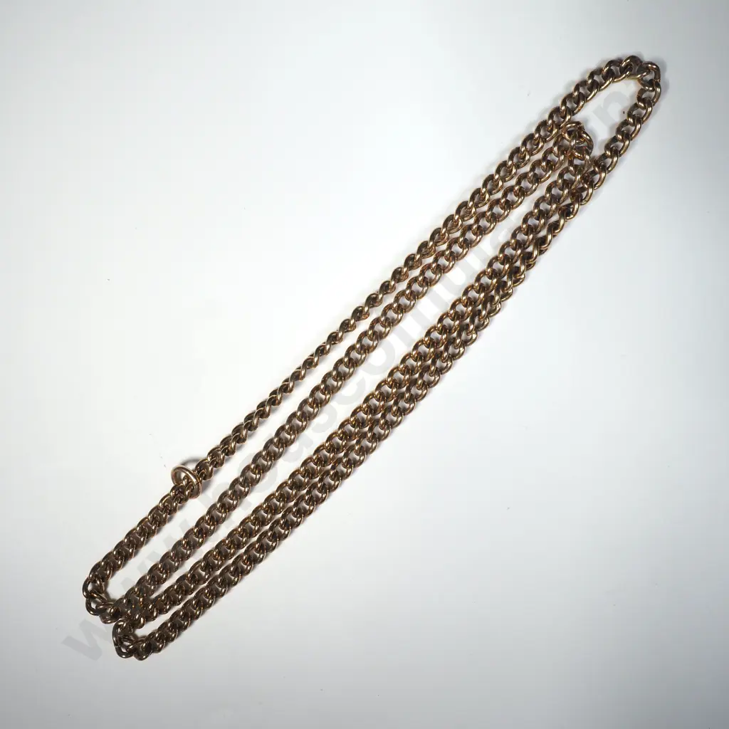Interesting Rolled Gold Curb Link Necklace Image 1++