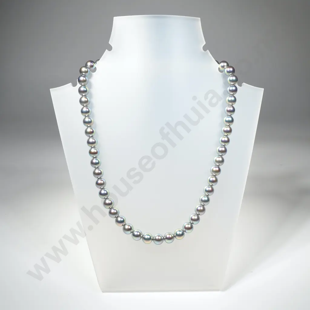 Vintage Swarovski Crystal Pearls Round Bead Necklace Image 1++