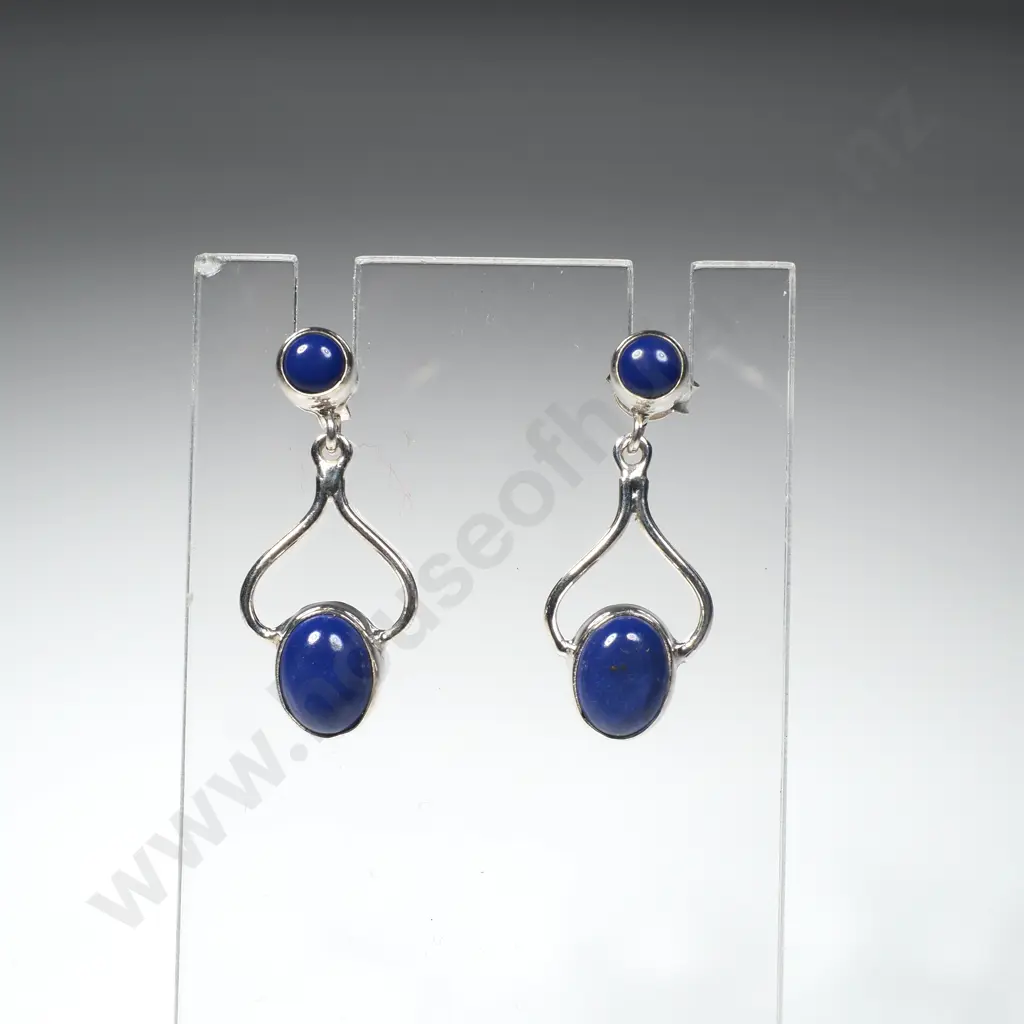 Sterling Silver Lapis Lazuli Earrings Image 1++