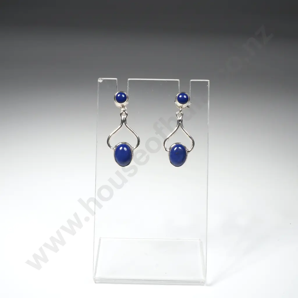 Sterling Silver Lapis Lazuli Earrings Image 1++