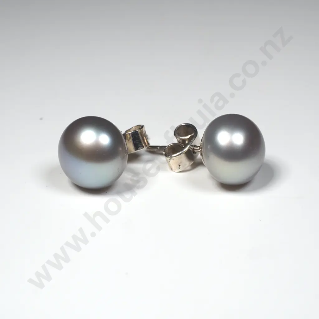 Sterling Silver Pearl Studs Image 1++