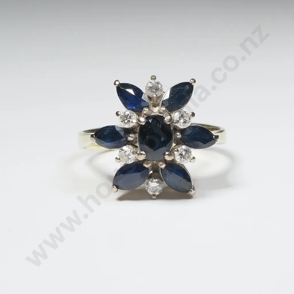 18ct Gold Sapphire & Diamond Ring Image 1++