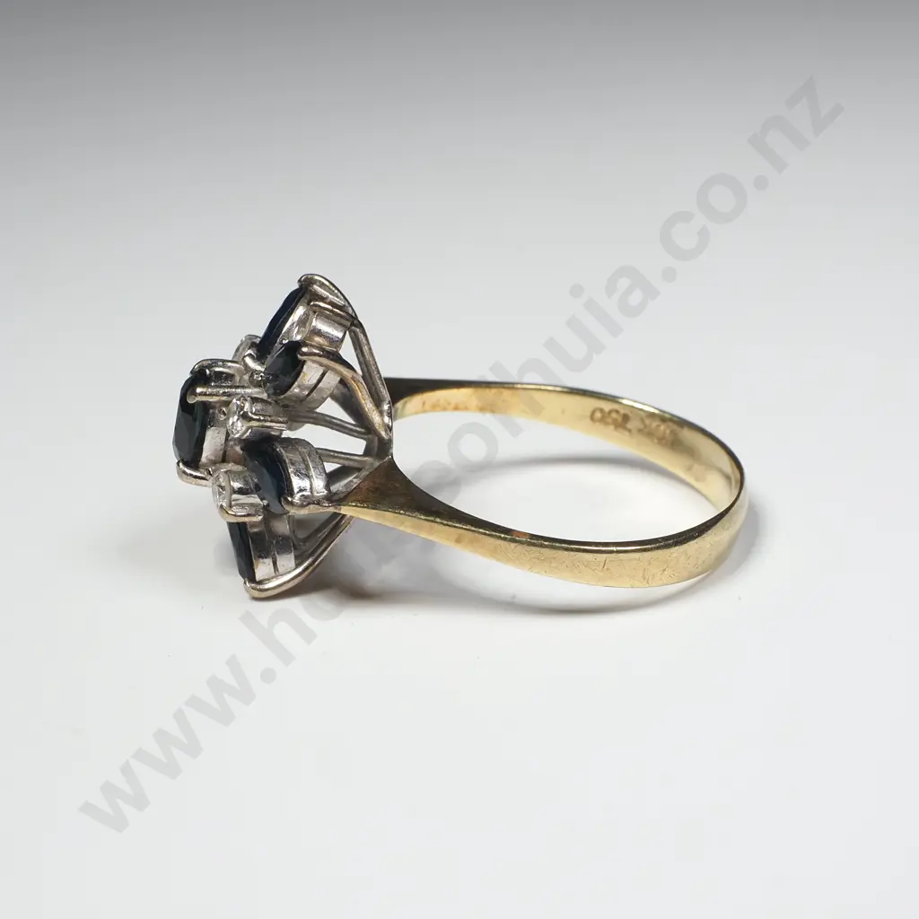 18ct Gold Sapphire & Diamond Ring Image 1++