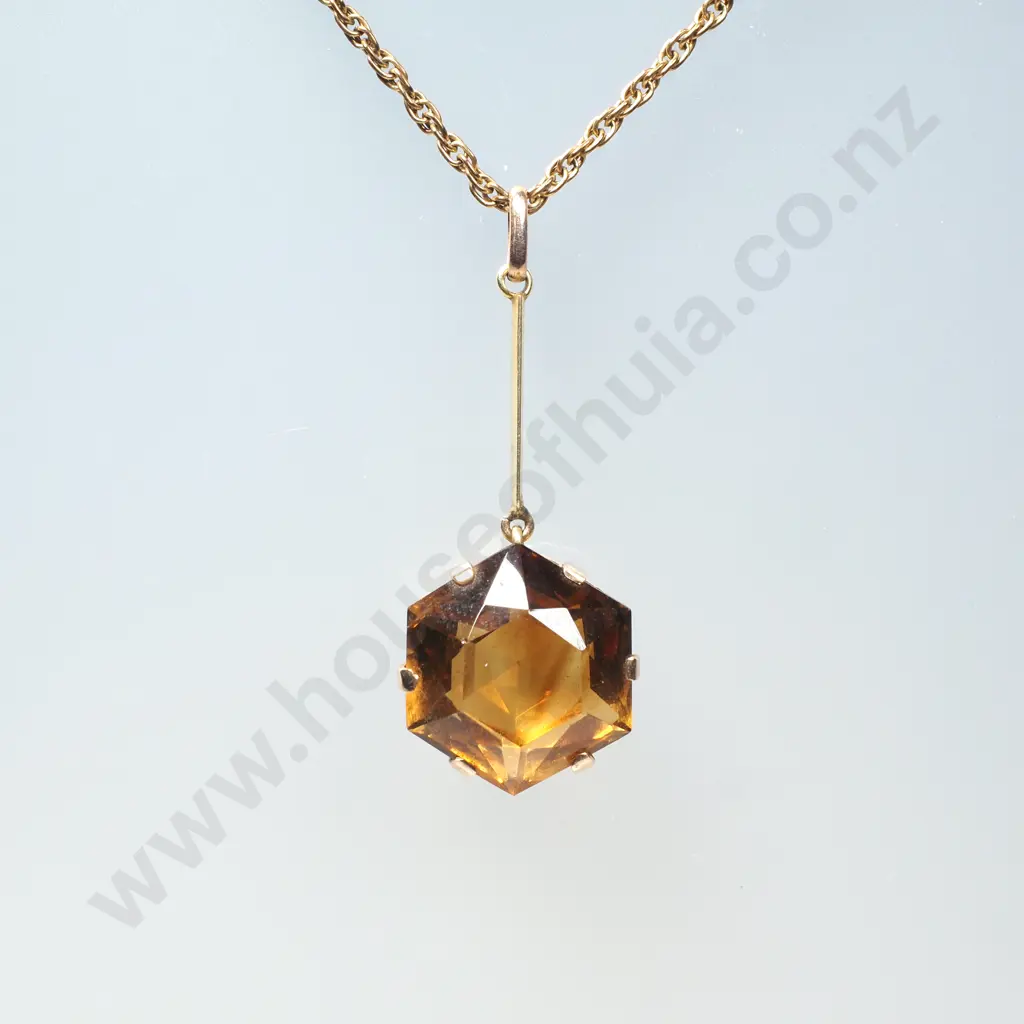 Impressive Orange Stone Pendant on RG Chain - TO TEST Image 1++