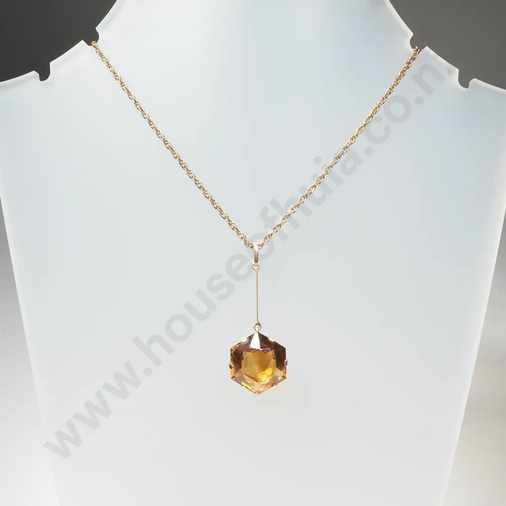 Impressive Orange Stone Pendant on RG Chain - TO TEST Image 1++