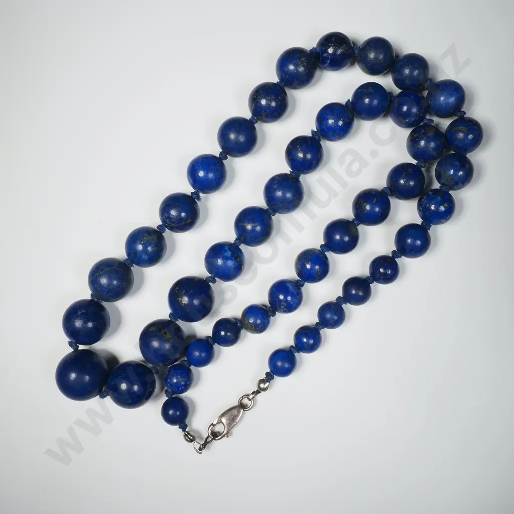 Lapis Lazuli Bead Necklace Image 1++
