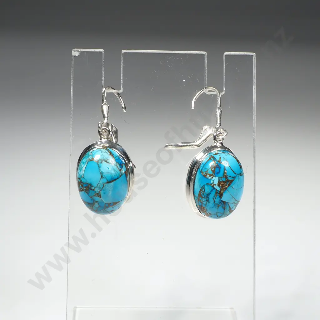 Sterling Silver Turquoise Earrings Image 1++