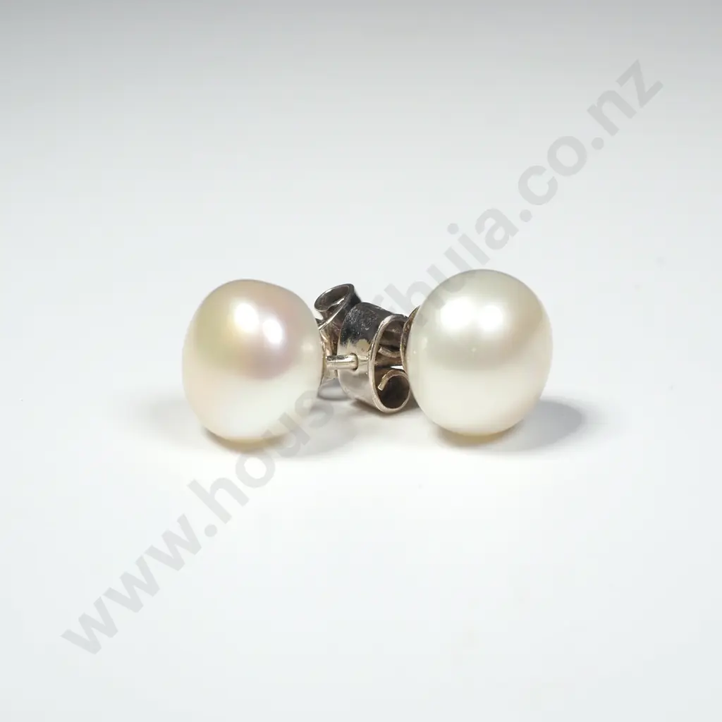 Sterling Silver Pearl Studs Image 1++