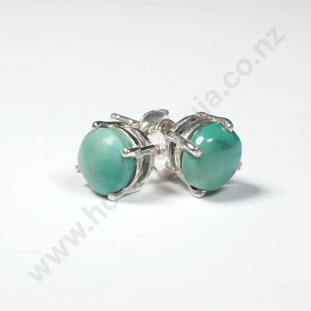 Sterling Silver Turquoise Stud Earrings Image 1++