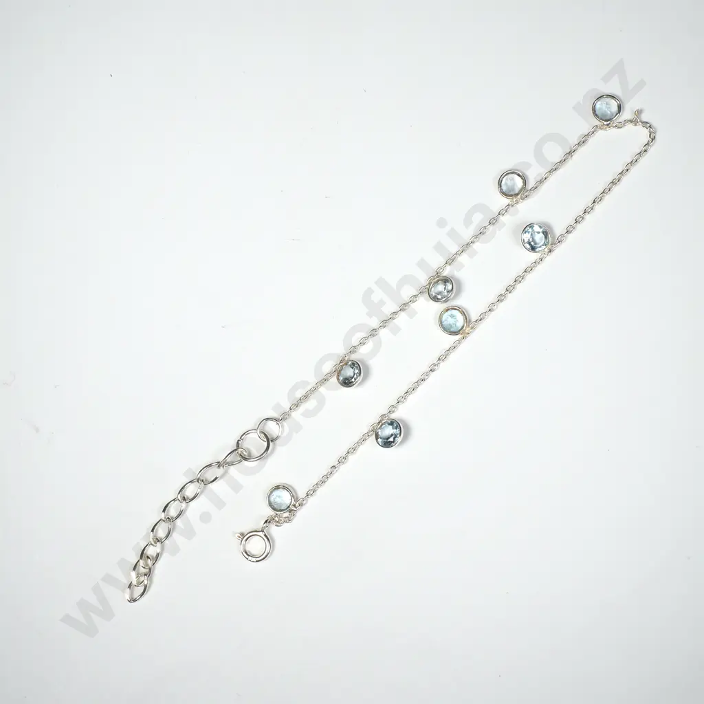 Sterling Silver Blue Topaz Bracelet Image 1++