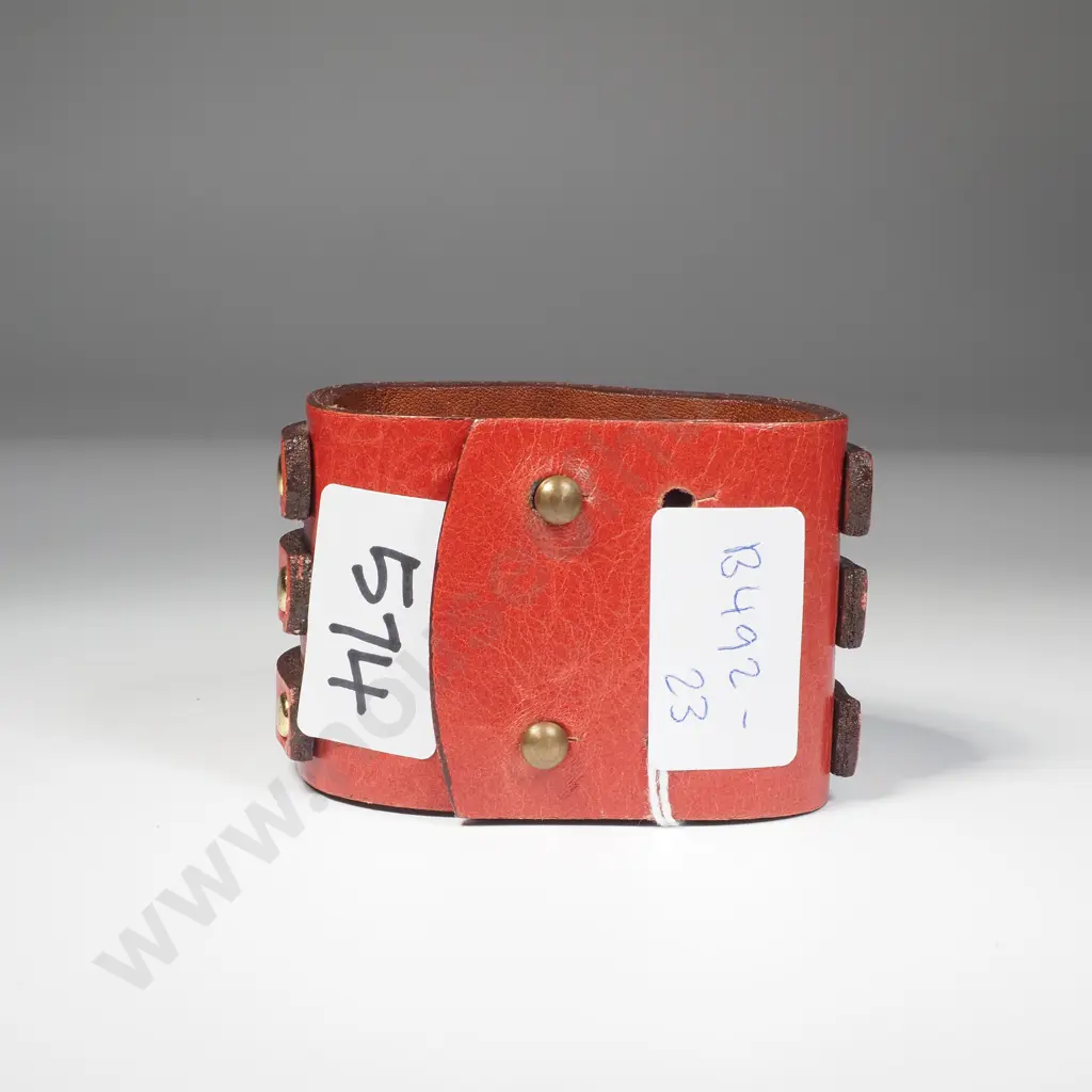Leather Embellished Wrist Cuff Image 1++