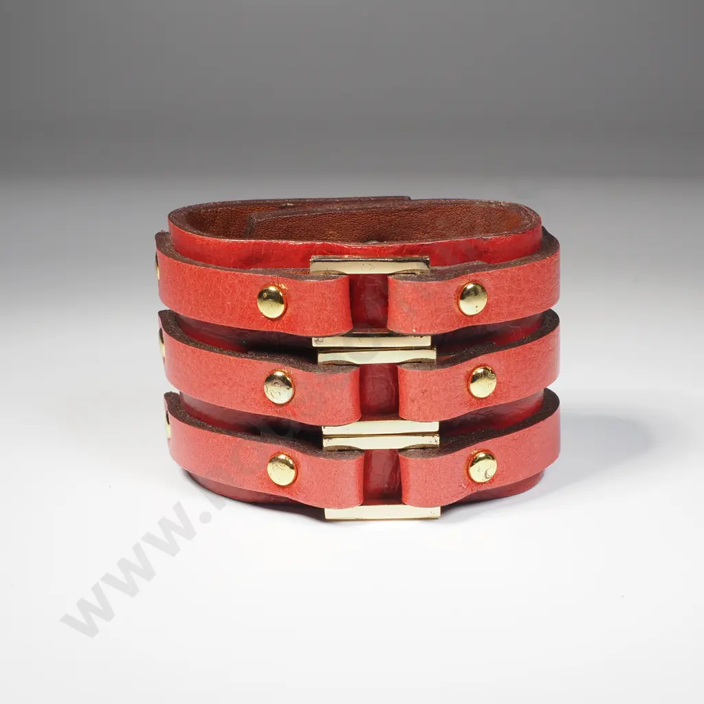 Leather Embellished Wrist Cuff Image 1++