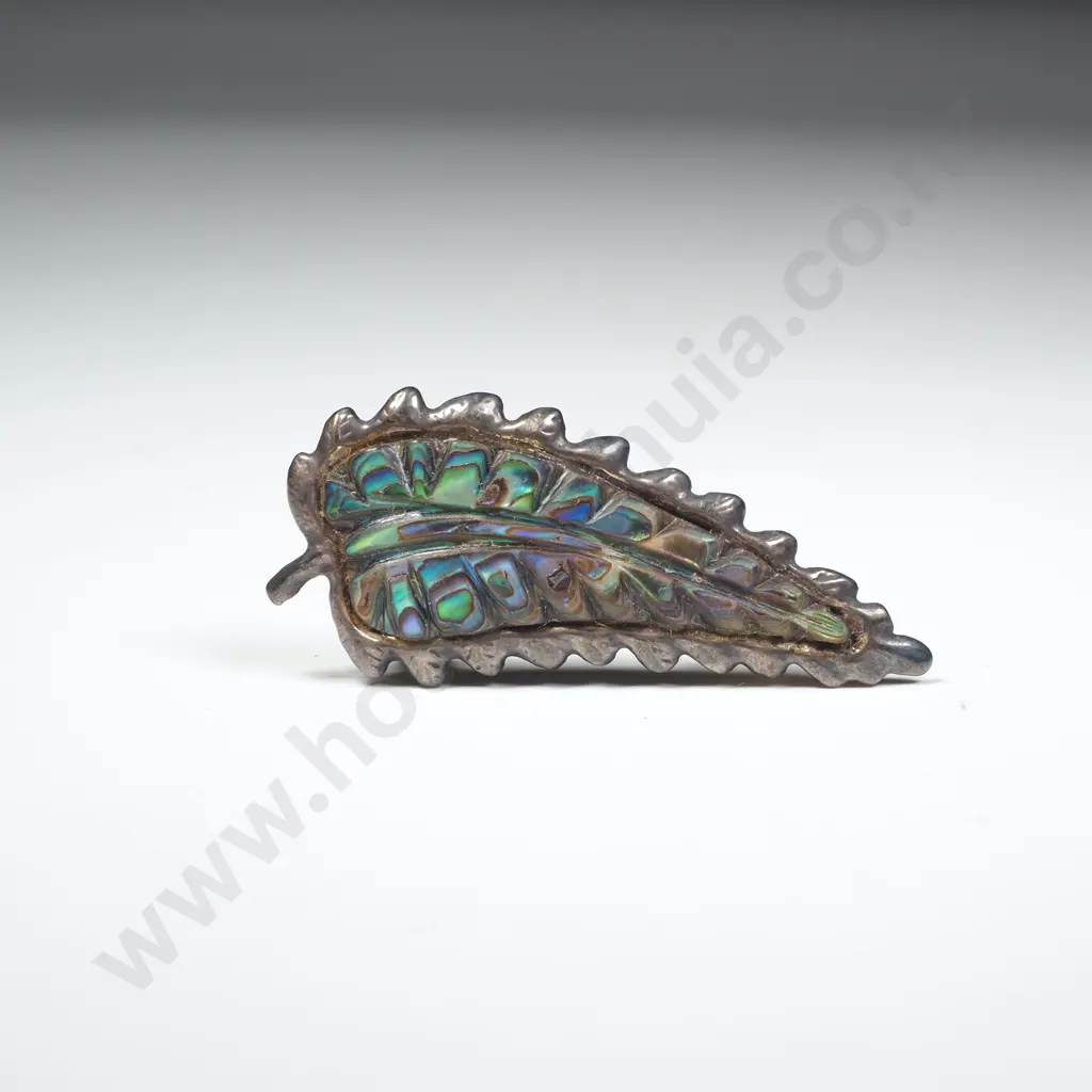 Vintage Sterling Silver Paua Shell Brooch Image 1++