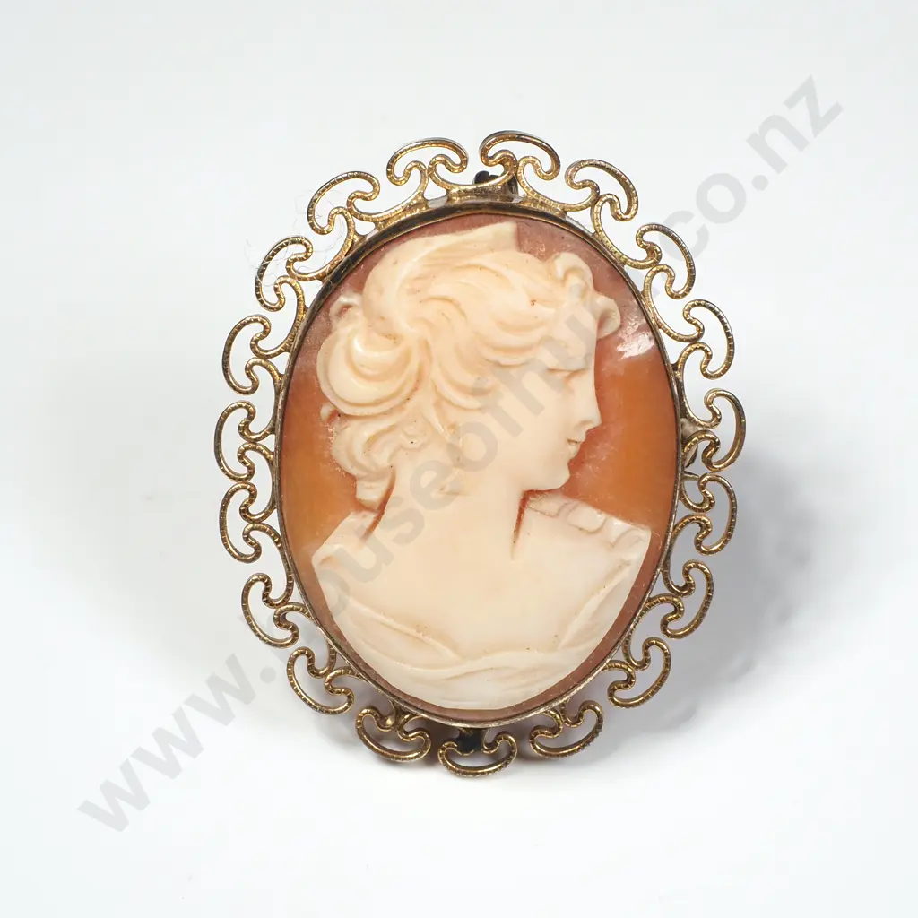 12ct Gold Filled Cameo Brooch / Pendant Image 1++