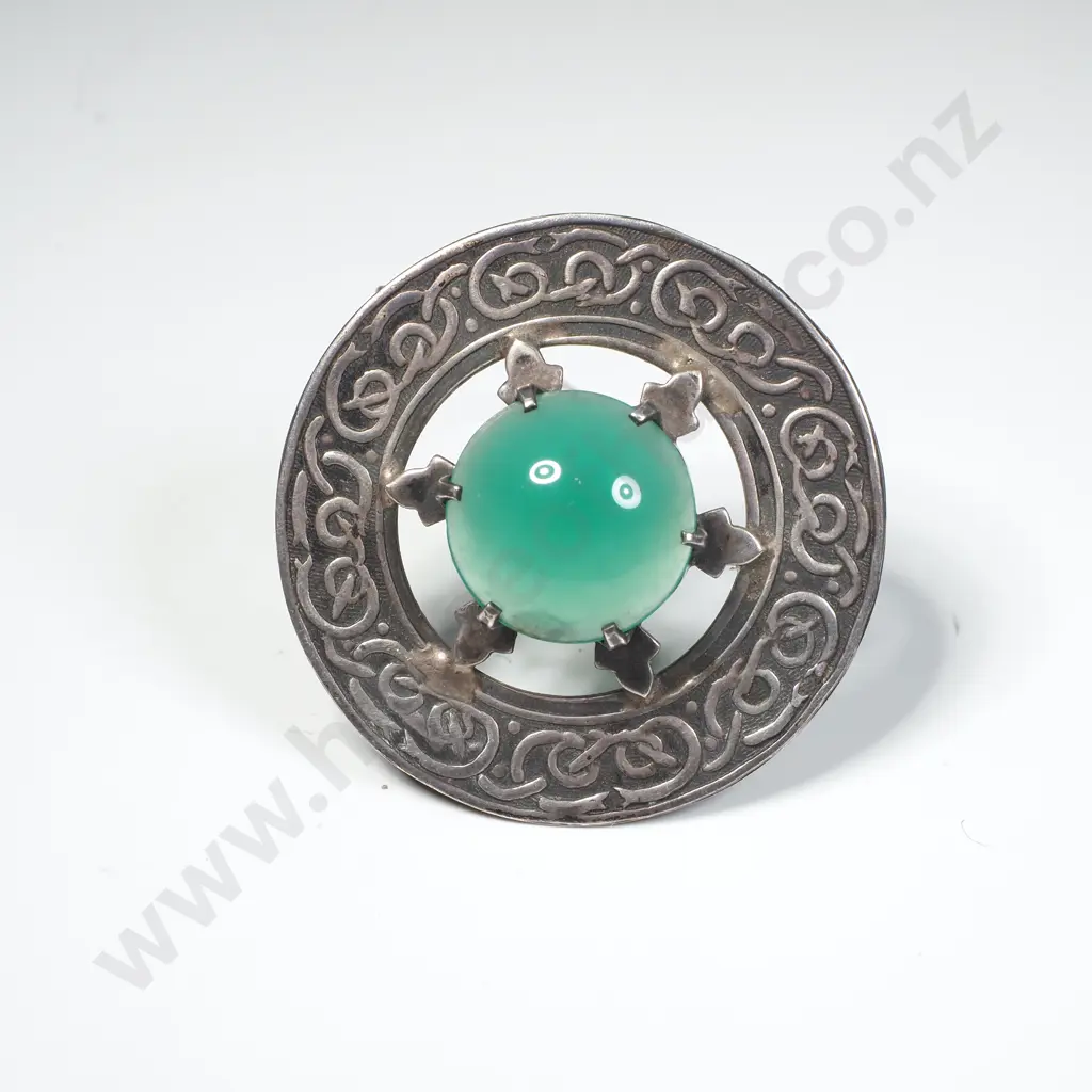 Sterling Silver Celtic Themed Brooch w English Hallmarks Image 1++