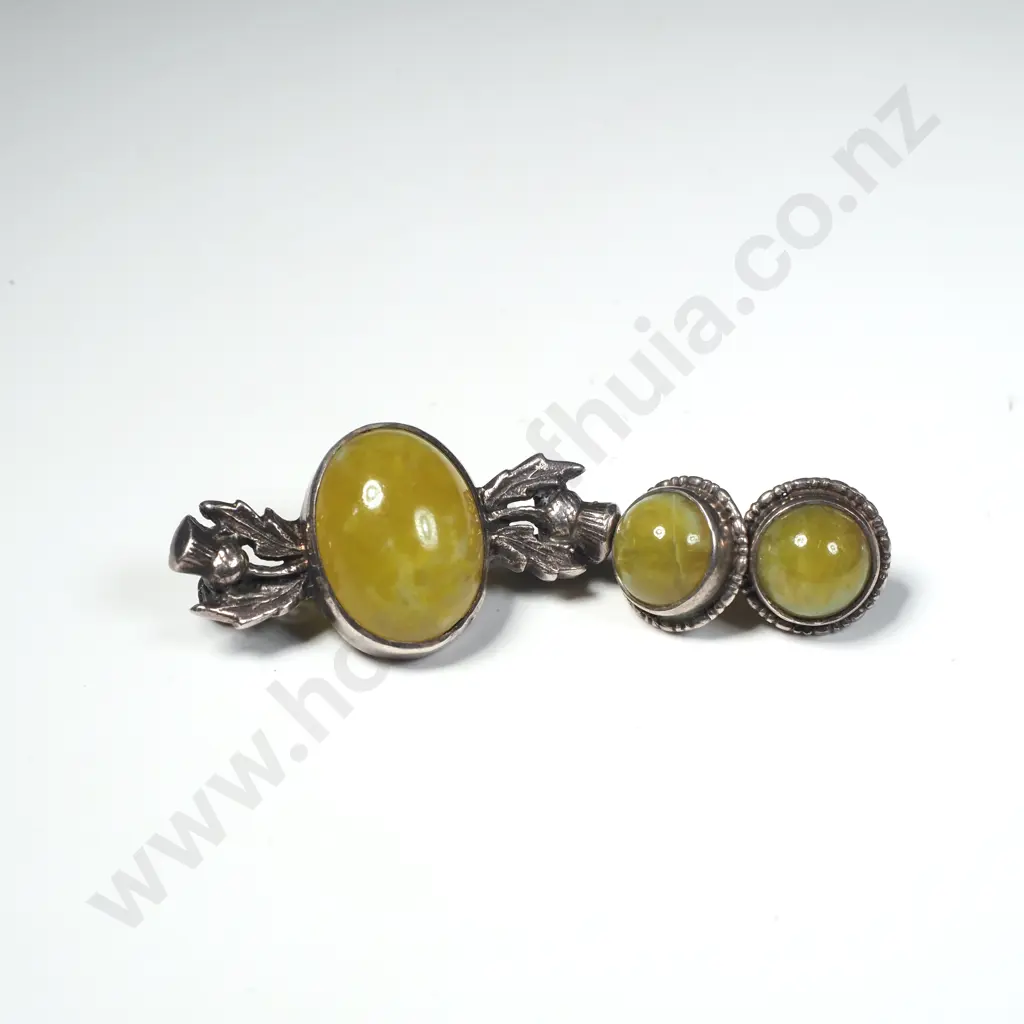 Sterling Silver Brooch Earring Set Image 1++