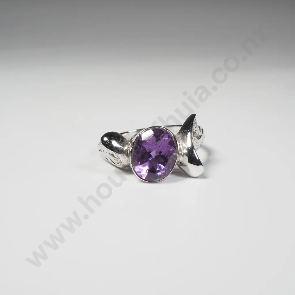 Sterling Silver Amethyst Ring Image 1++