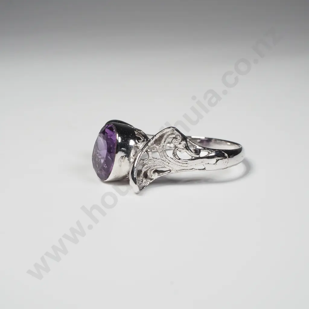 Sterling Silver Amethyst Ring Image 1++