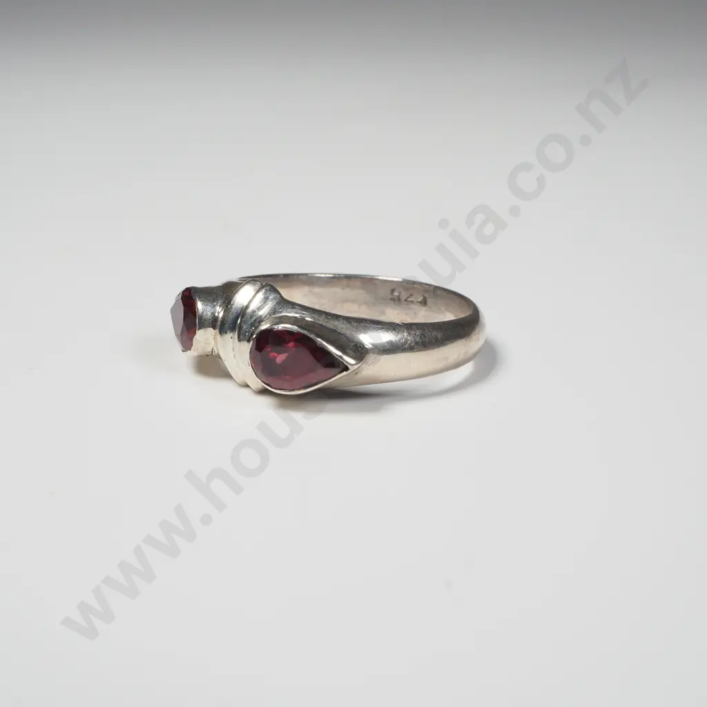 Sterling Silver Garnet Ring Image 1++