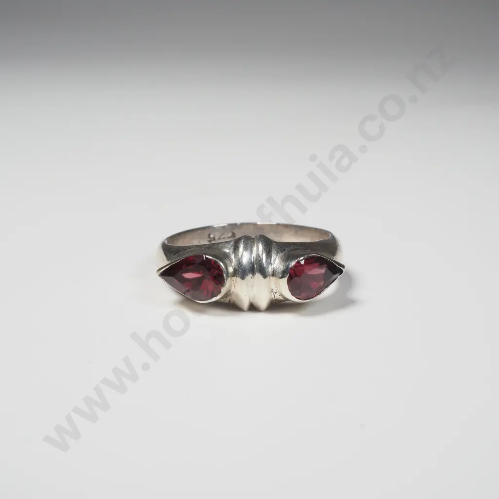 Sterling Silver Garnet Ring Image 1++