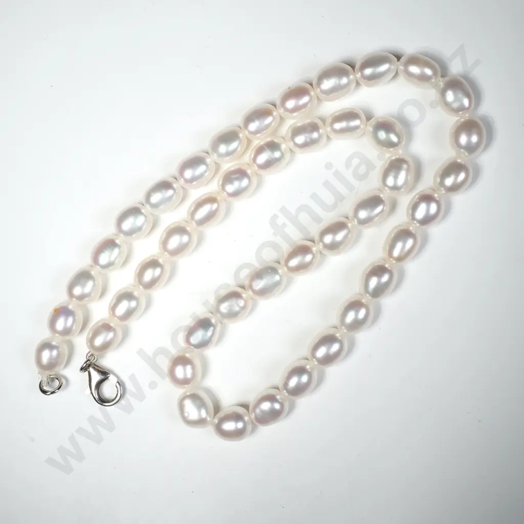 Pearl Necklace W/ Sterling Silver Clasp Image 1++