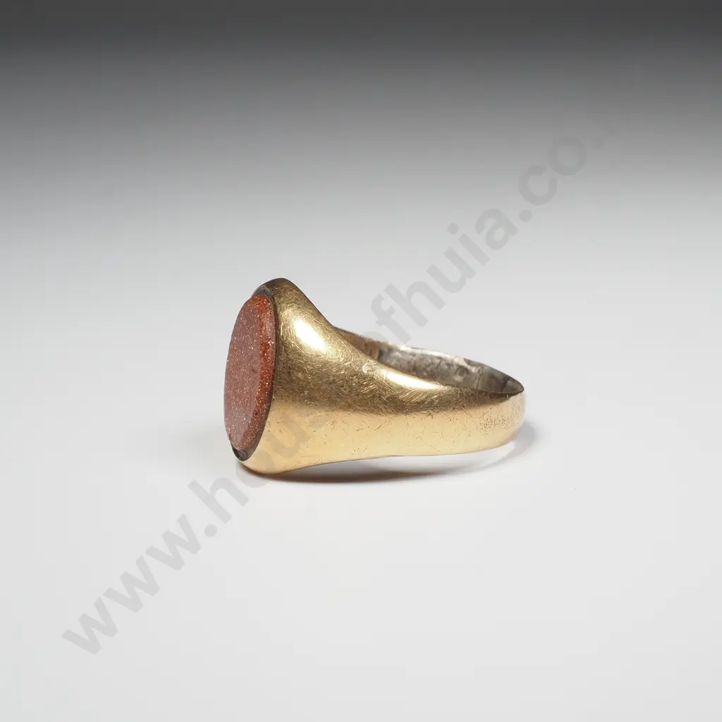 Antique 18ct Gold Goldstone Ring w English Hallmarks A/F Image 1++
