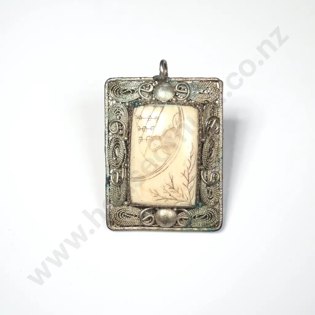 Intricate Scrimshaw Pendant Image 1++