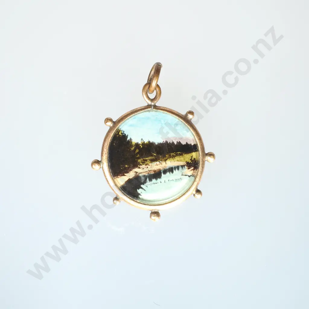 Vintage Rolled Gold & H/Coloured Queenstown Photos Pendant. Image 1++