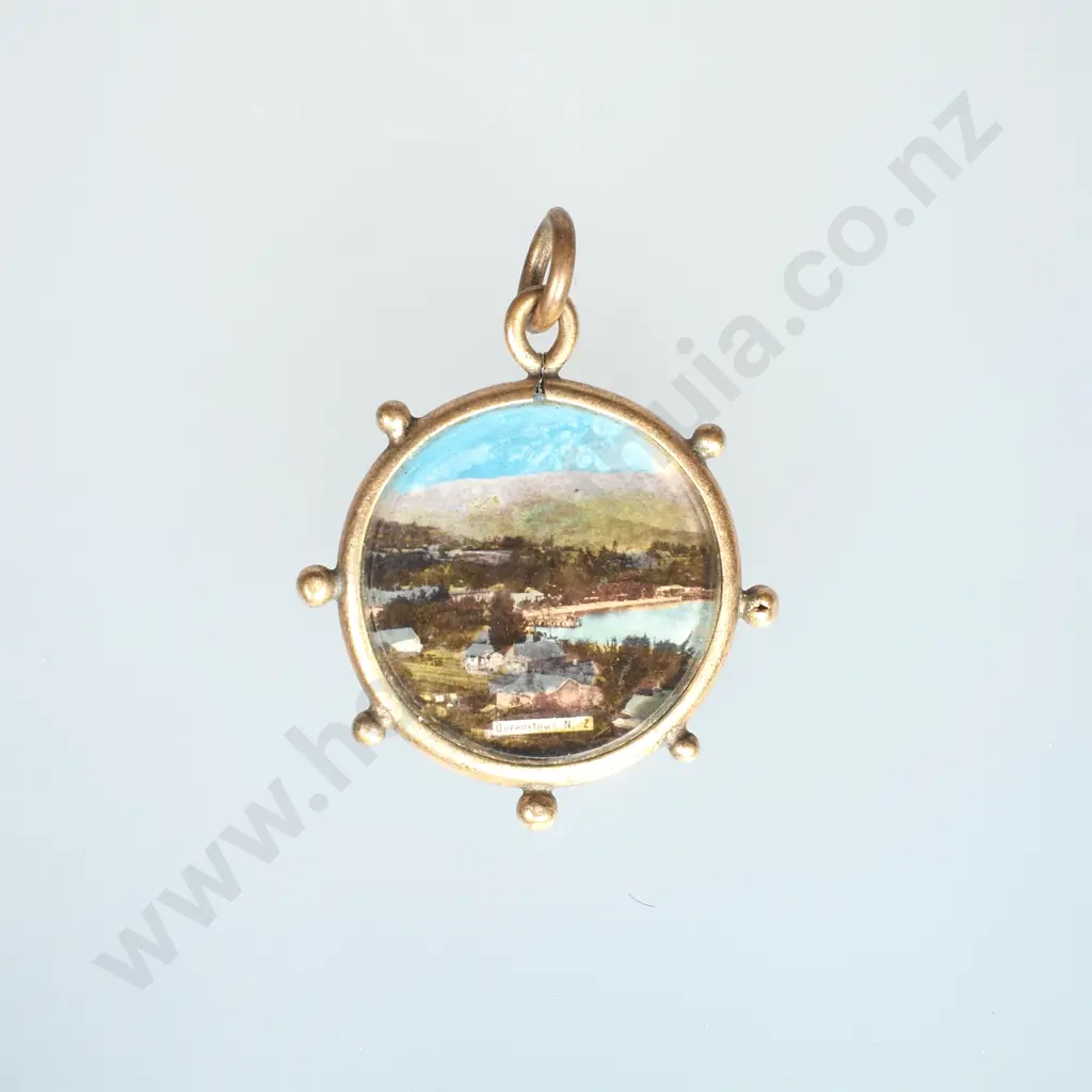 Vintage Rolled Gold & H/Coloured Queenstown Photos Pendant. Image 1++