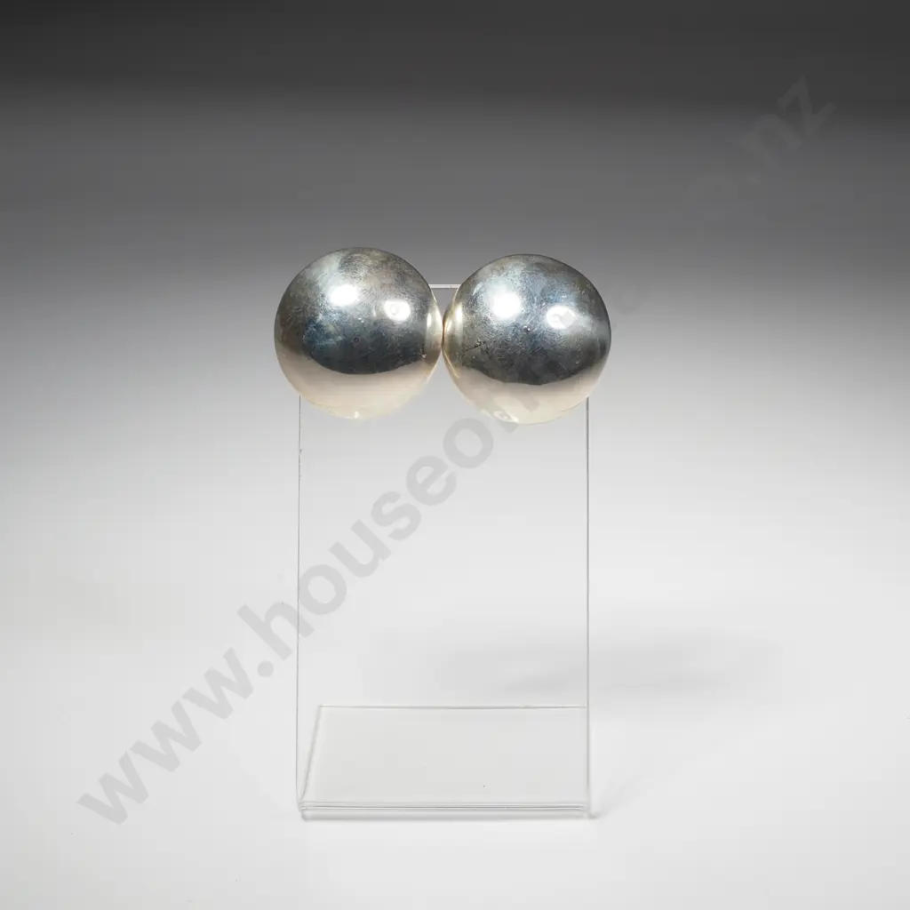 Sterling Silver Round Clip On Earrings Image 1++