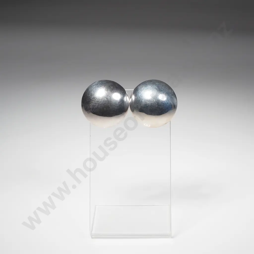 Sterling Silver Round Clip On Earrings Image 1++