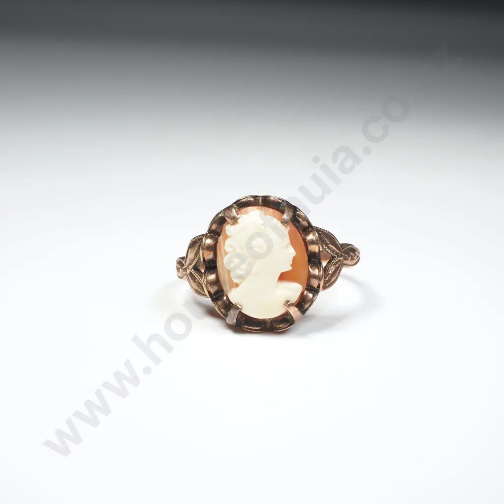 Vintage 9ct Gold Cameo Ring Image 1++